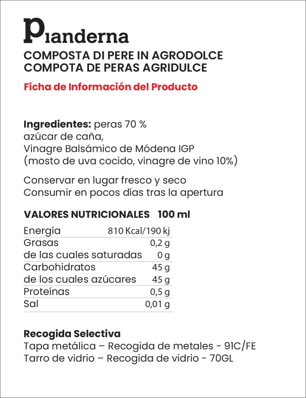 Composta di Pere in agrodolce