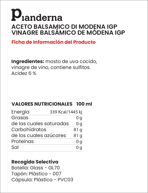 Vinaigre balsamique de Modène IGP