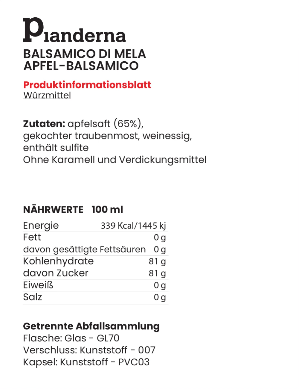 Condimento Balsamico di Mela